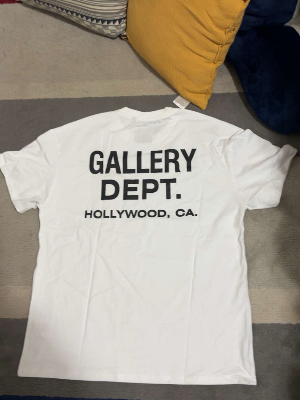 Gallery Dept White Tee with Black Back Logo